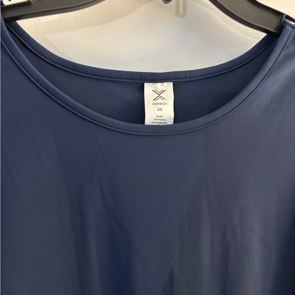 Mens Xersion Navy Short Sleeve Crewneck Athletic Top sz 3X NWT - Picture 2 of 4